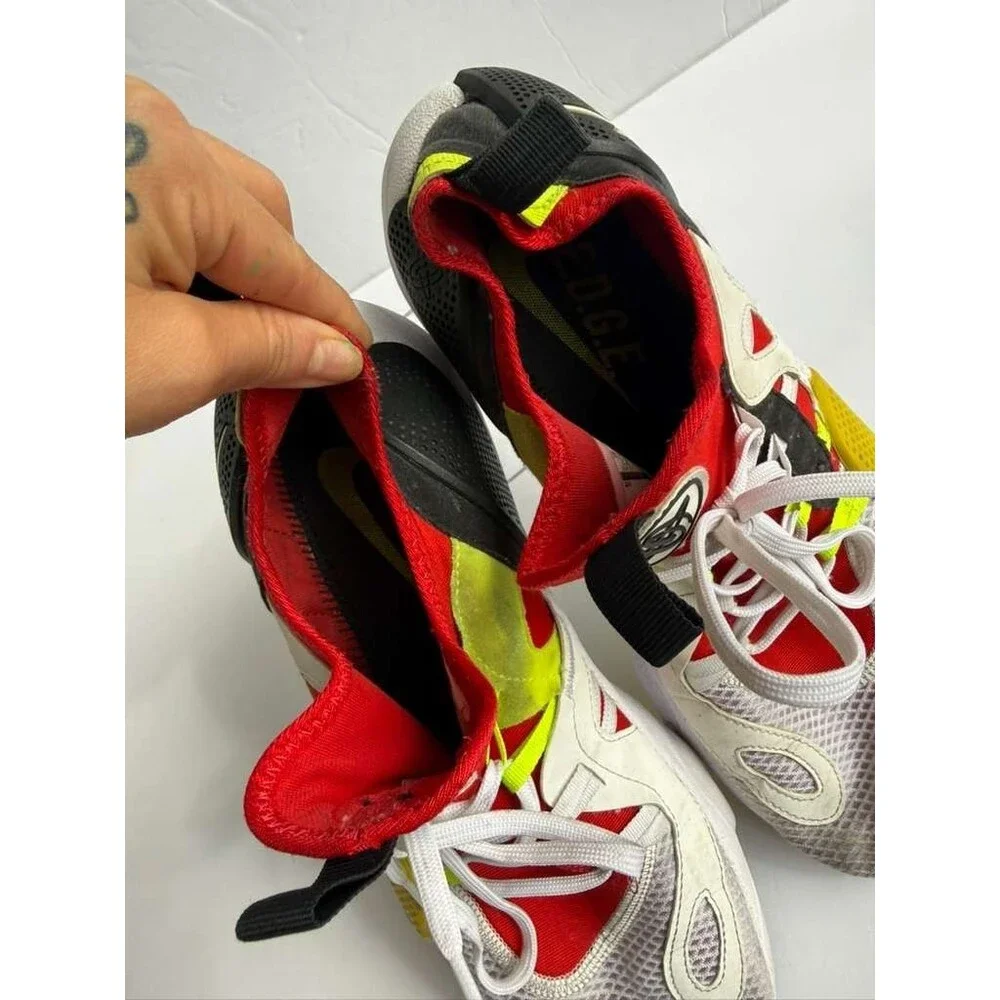 Nike Huarache Edge Sneakers US 9 White Red Yellow Black Athletic Shoes